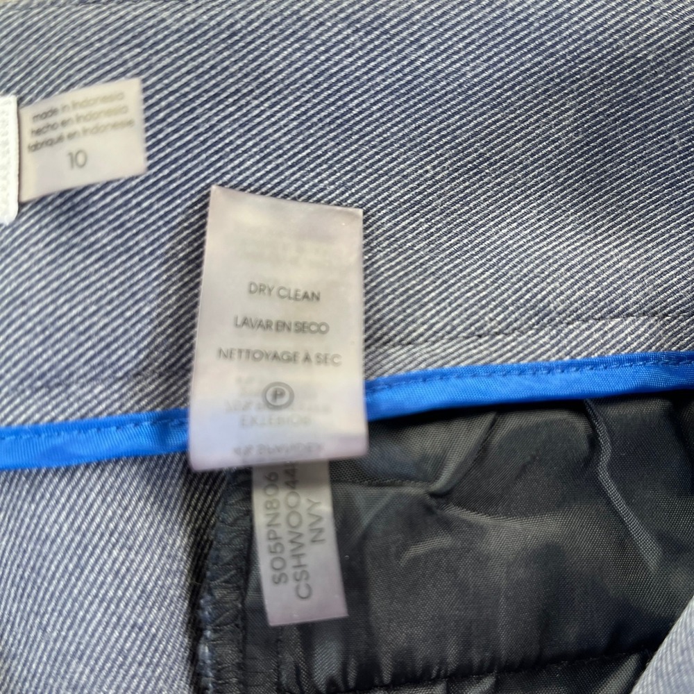 Calvin Klein Dress Pants 10 Blue Twill Cuffed Trousers Minimalist Corporate - Picture 5 of 14